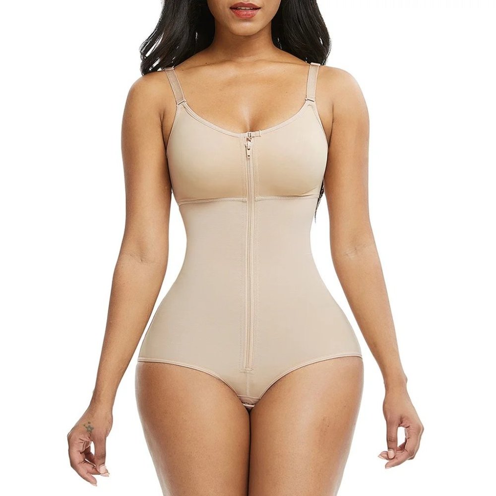 Skin Color Thermo Heating Adjustable Straps Seamless Slimming Full Body Shaper